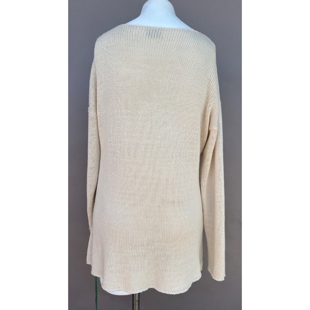 Soft Surroundings Women's Size Large Oatmeal Tunic Sweater Long Sleeve Pocket - Picture 5 of 11